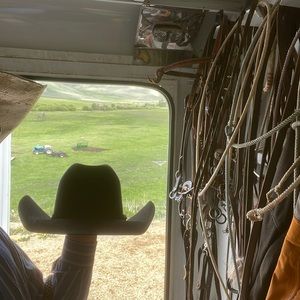 Rodeo worn American 7X black felt only selling because it doesn’t fit anymore